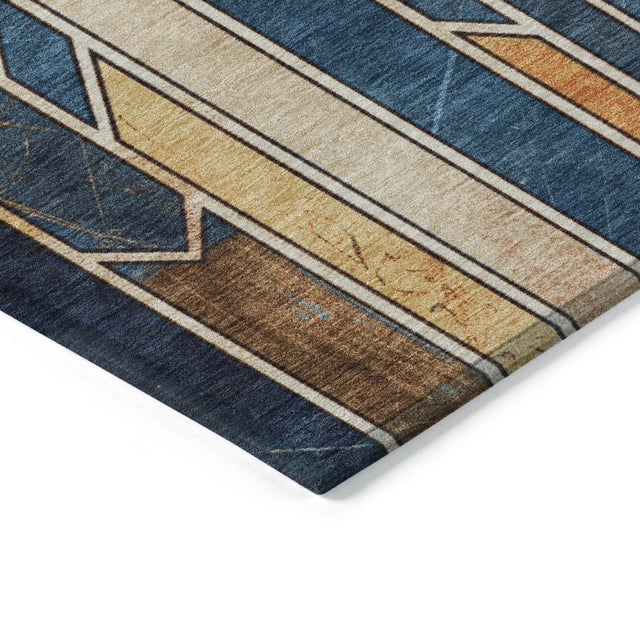 Addison Chantille ACN2176 Geometric Machine Made Transitional Blue Rug