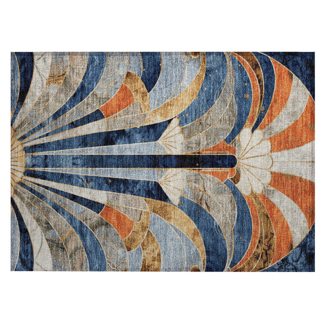 Addison Chantille ACN2177 Geometric Machine Made Transitional Navy Rug
