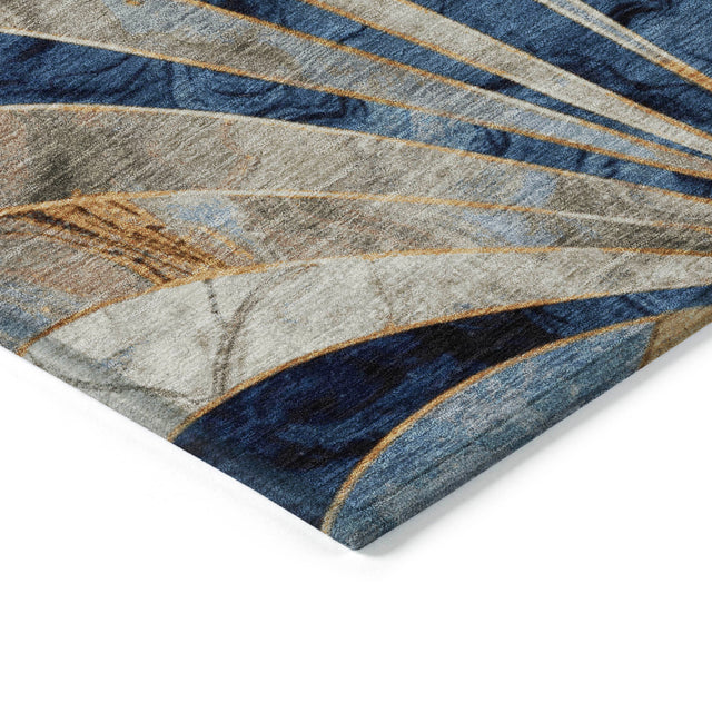 Addison Chantille ACN2177 Geometric Machine Made Transitional Navy Rug