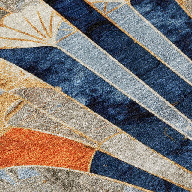 Addison Chantille ACN2177 Geometric Machine Made Transitional Navy Rug