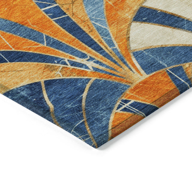 Addison Chantille ACN2178 Geometric Machine Made Transitional Blue Rug