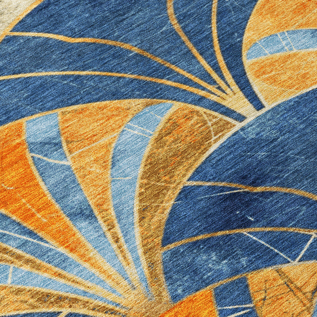 Addison Chantille ACN2178 Geometric Machine Made Transitional Blue Rug