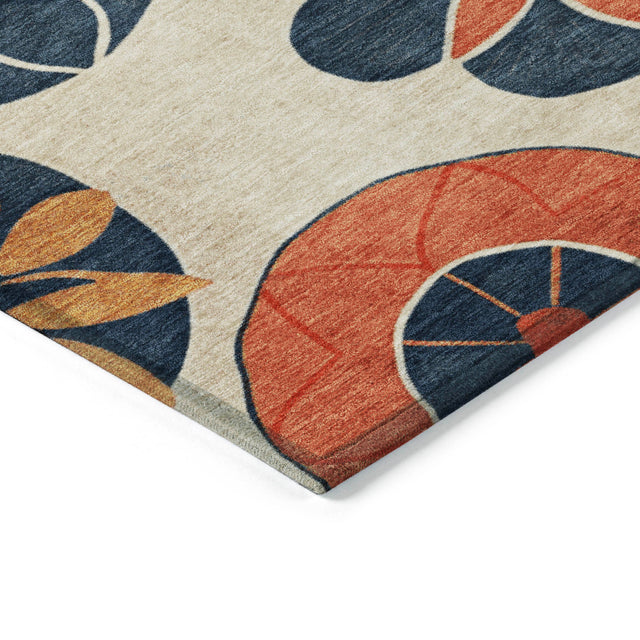 Addison Chantille ACN2179 Floral Machine Made Transitional Beige Rug