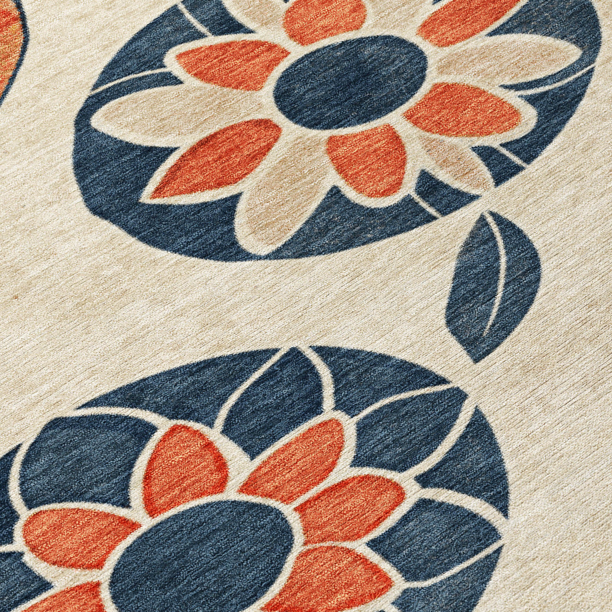 Addison Chantille ACN2179 Floral Machine Made Transitional Beige Rug