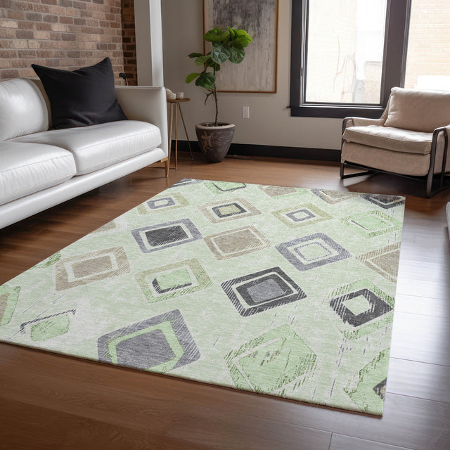 Addison Chantille ACN2180 Geometric Machine Made Transitional Aloe Rug