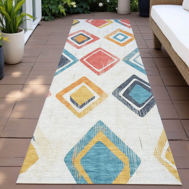 Addison Chantille ACN2180 Geometric Machine Made Transitional Ivory Rug