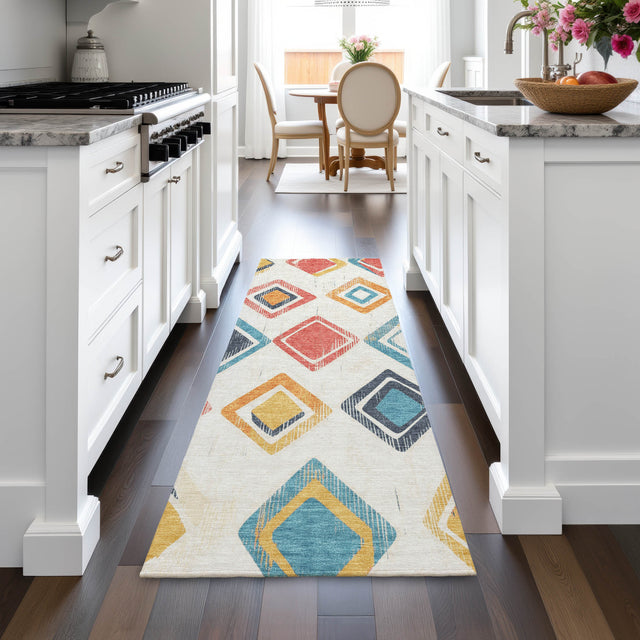 Addison Chantille ACN2180 Geometric Machine Made Transitional Ivory Rug