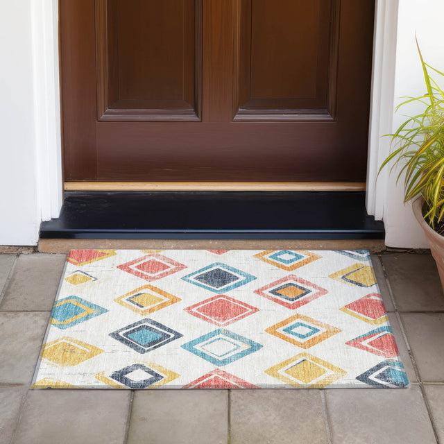 Addison Chantille ACN2180 Geometric Machine Made Transitional Ivory Rug