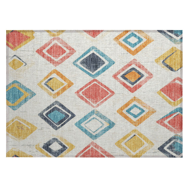 Addison Chantille ACN2180 Geometric Machine Made Transitional Ivory Rug