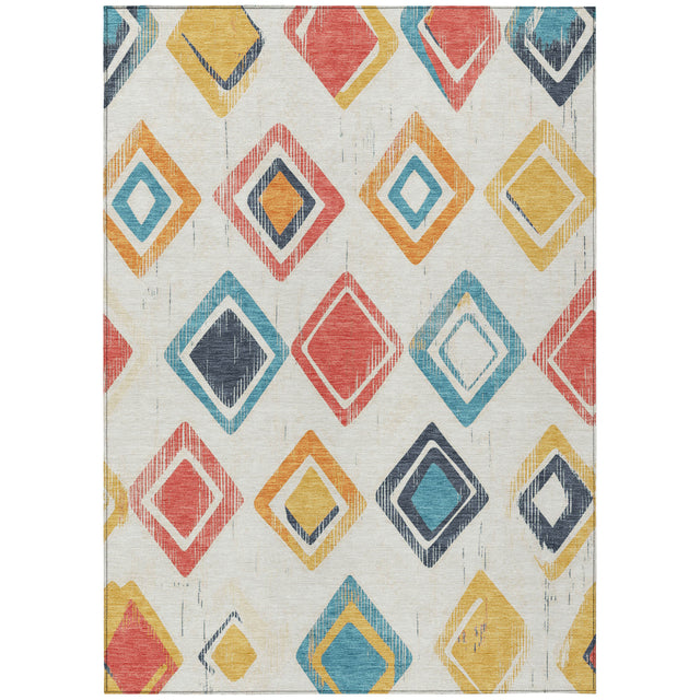 Addison Chantille ACN2180 Geometric Machine Made Transitional Ivory Rug