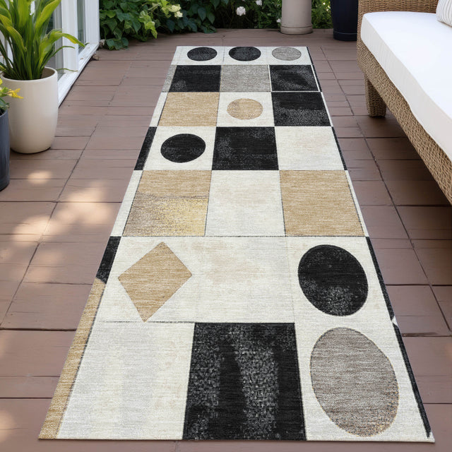 Addison Chantille ACN2181 Geometric Machine Made Transitional Black Rug