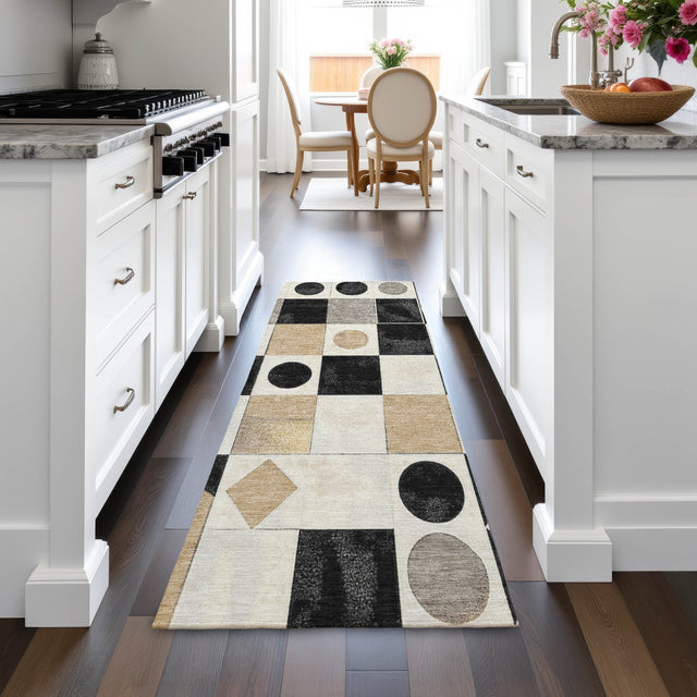 Addison Chantille ACN2181 Geometric Machine Made Transitional Black Rug