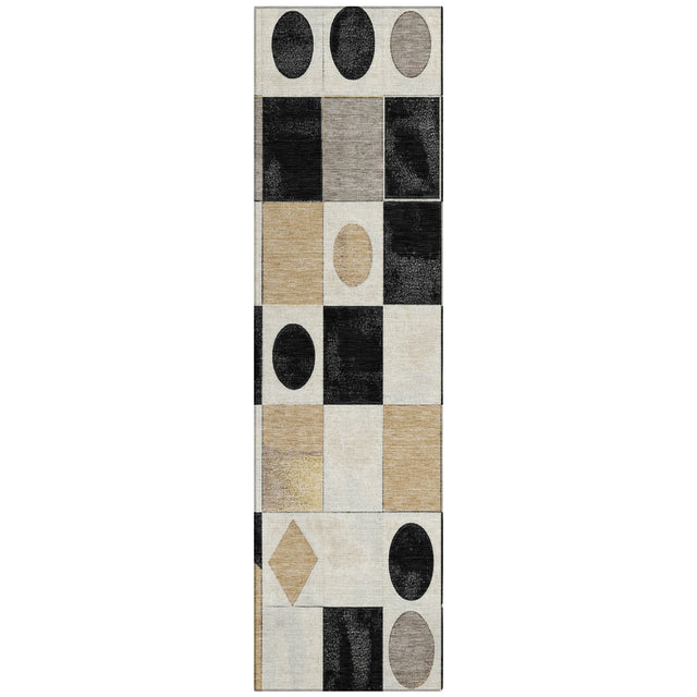 Addison Chantille ACN2181 Geometric Machine Made Transitional Black Rug