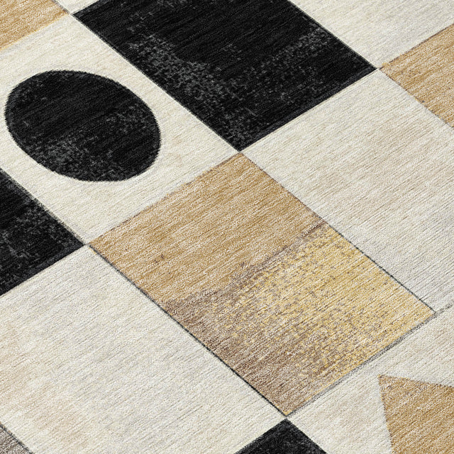 Addison Chantille ACN2181 Geometric Machine Made Transitional Black Rug