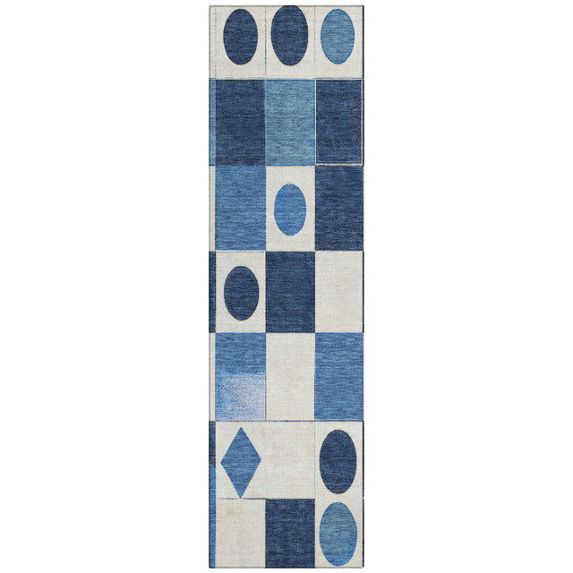 Addison Chantille ACN2181 Geometric Machine Made Transitional Blue Rug