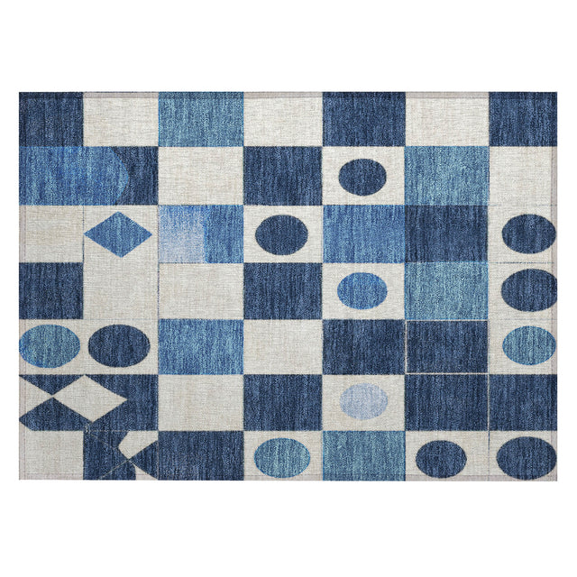 Addison Chantille ACN2181 Geometric Machine Made Transitional Blue Rug