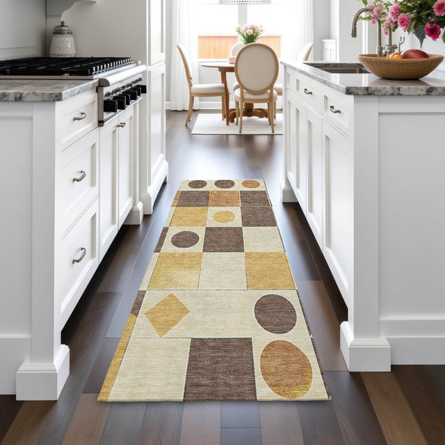Addison Chantille ACN2181 Geometric Machine Made Transitional Brown Rug