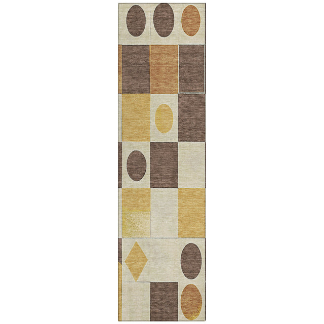Addison Chantille ACN2181 Geometric Machine Made Transitional Brown Rug