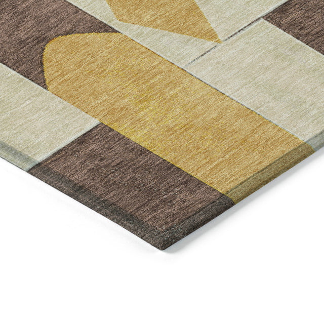 Addison Chantille ACN2181 Geometric Machine Made Transitional Brown Rug