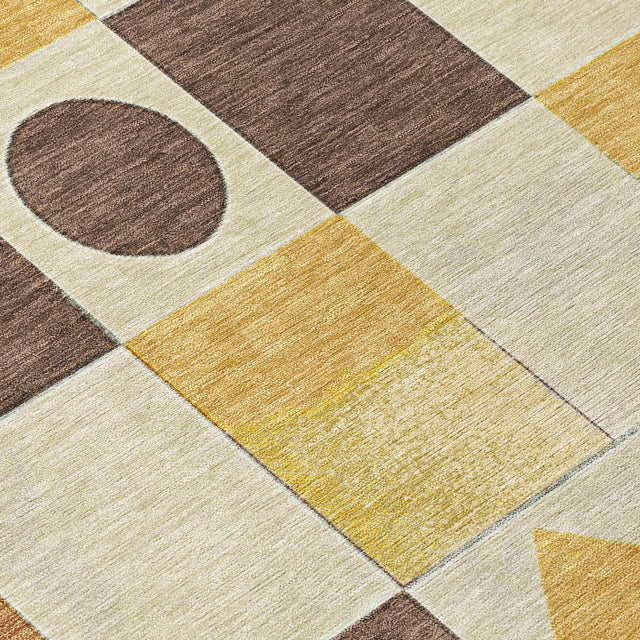 Addison Chantille ACN2181 Geometric Machine Made Transitional Brown Rug