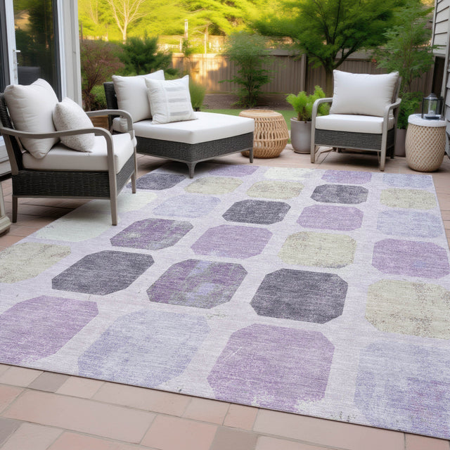 Addison Chantille ACN2182 Geometric Machine Made Transitional Lavender Rug