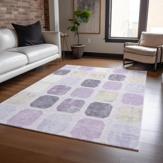 Addison Chantille ACN2182 Geometric Machine Made Transitional Lavender Rug