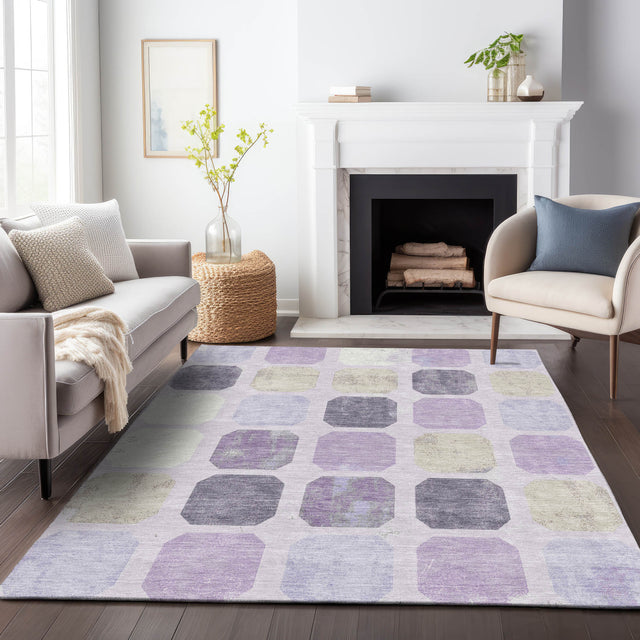 Addison Chantille ACN2182 Geometric Machine Made Transitional Lavender Rug