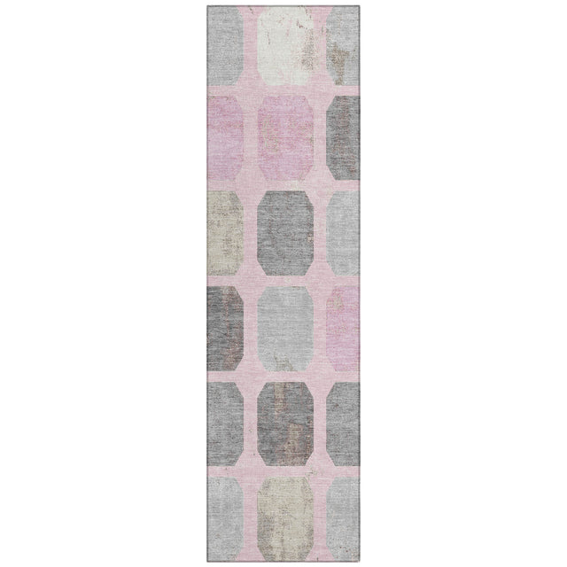 Addison Chantille ACN2182 Geometric Machine Made Transitional Pink Rug