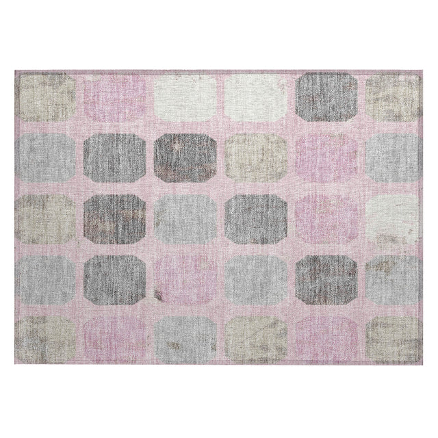 Addison Chantille ACN2182 Geometric Machine Made Transitional Pink Rug
