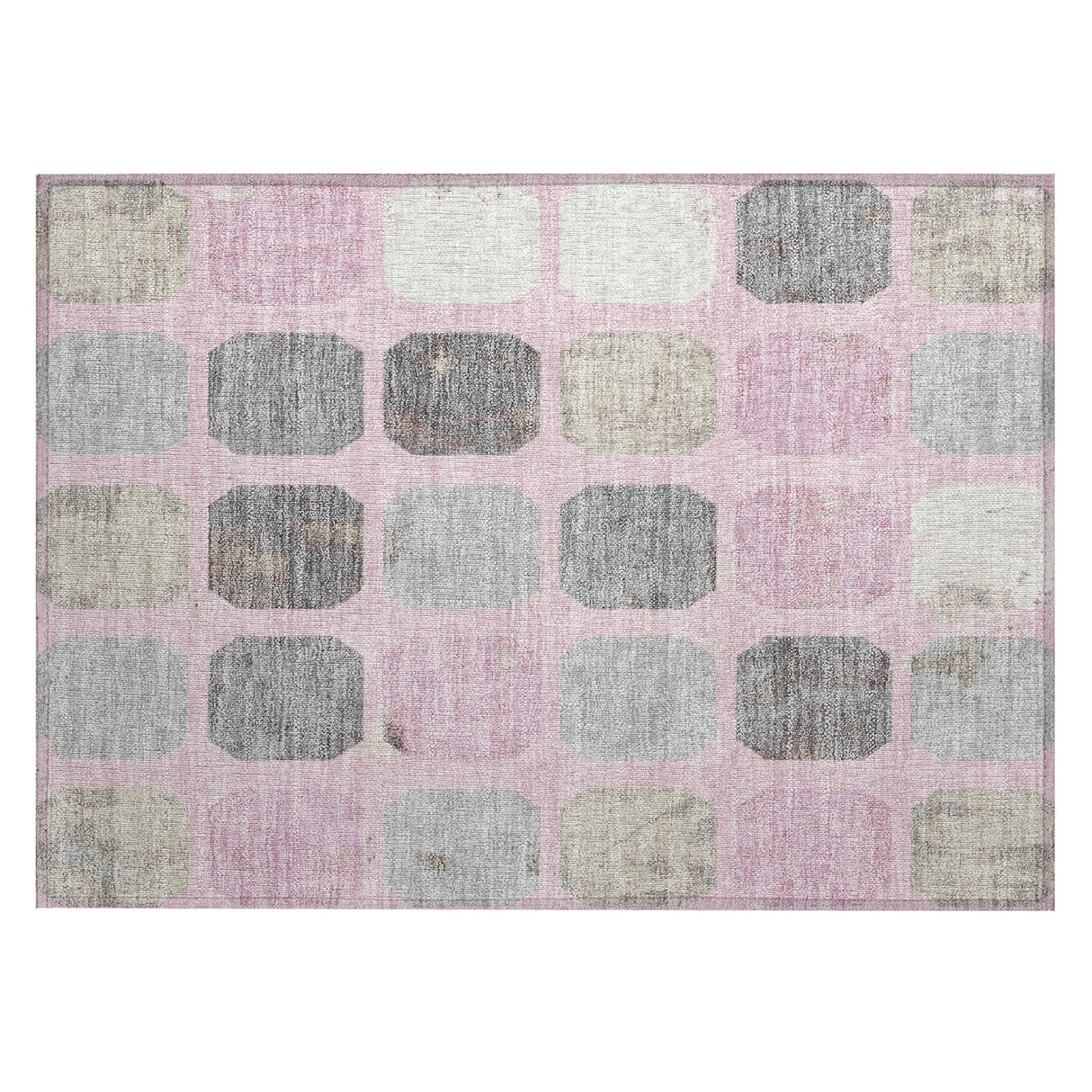 Addison Chantille ACN2182 Geometric Machine Made Transitional Pink Rug