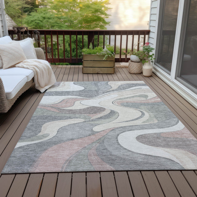 Addison Chantille ACN2183 Swirls Machine Made Transitional Beige Rug