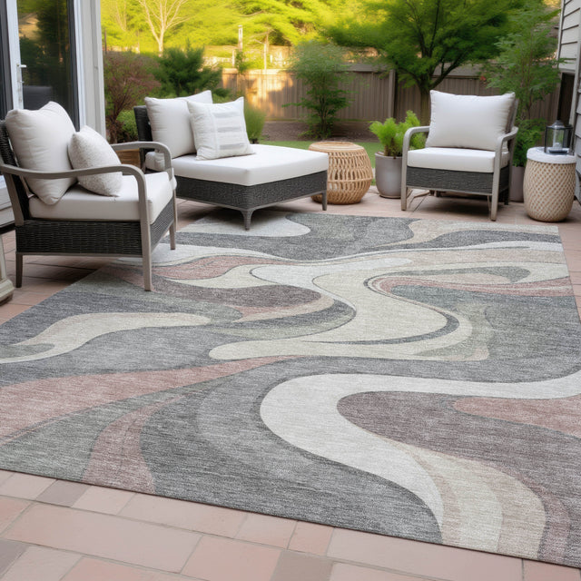 Addison Chantille ACN2183 Swirls Machine Made Transitional Beige Rug
