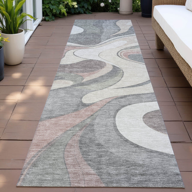 Addison Chantille ACN2183 Swirls Machine Made Transitional Beige Rug