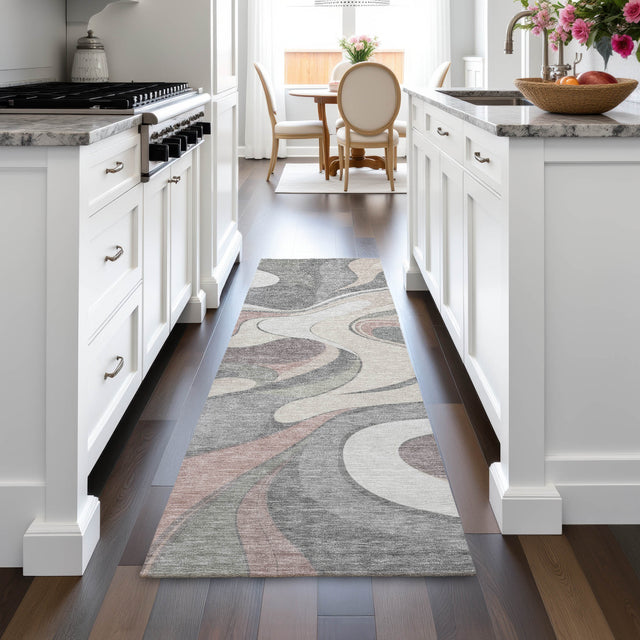 Addison Chantille ACN2183 Swirls Machine Made Transitional Beige Rug
