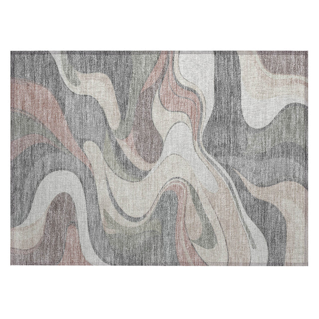 Addison Chantille ACN2183 Swirls Machine Made Transitional Beige Rug