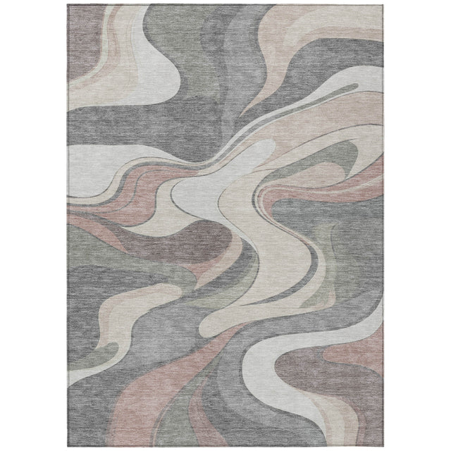 Addison Chantille ACN2183 Swirls Machine Made Transitional Beige Rug