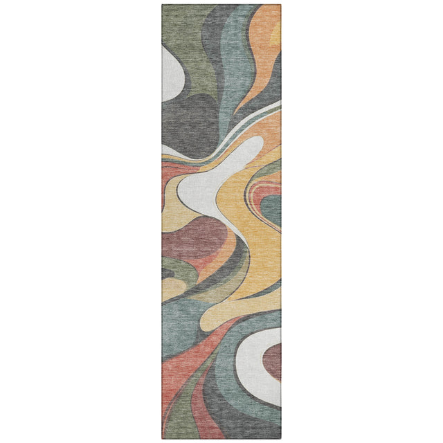 Addison Chantille ACN2183 Swirls Machine Made Transitional Gold Rug