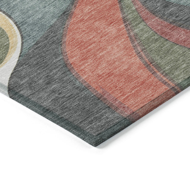 Addison Chantille ACN2183 Swirls Machine Made Transitional Gold Rug