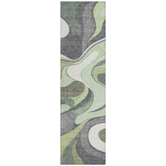 Addison Chantille ACN2183 Swirls Machine Made Transitional Green Rug