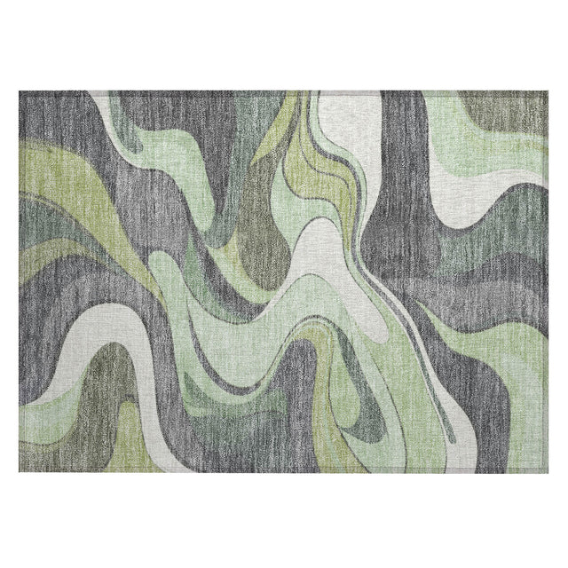 Addison Chantille ACN2183 Swirls Machine Made Transitional Green Rug