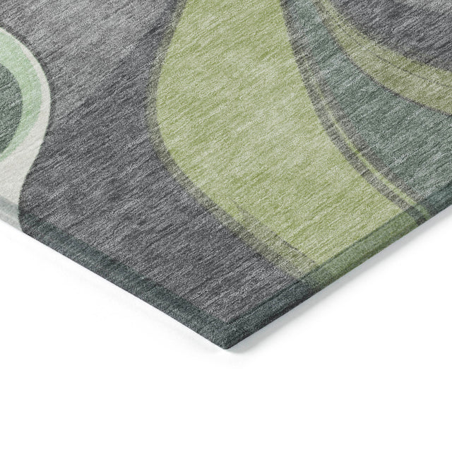 Addison Chantille ACN2183 Swirls Machine Made Transitional Green Rug