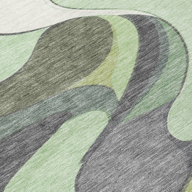 Addison Chantille ACN2183 Swirls Machine Made Transitional Green Rug