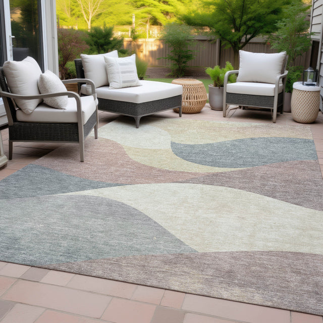 Addison Chantille ACN2184 Swirls Machine Made Transitional Beige Rug