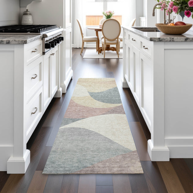 Addison Chantille ACN2184 Swirls Machine Made Transitional Beige Rug
