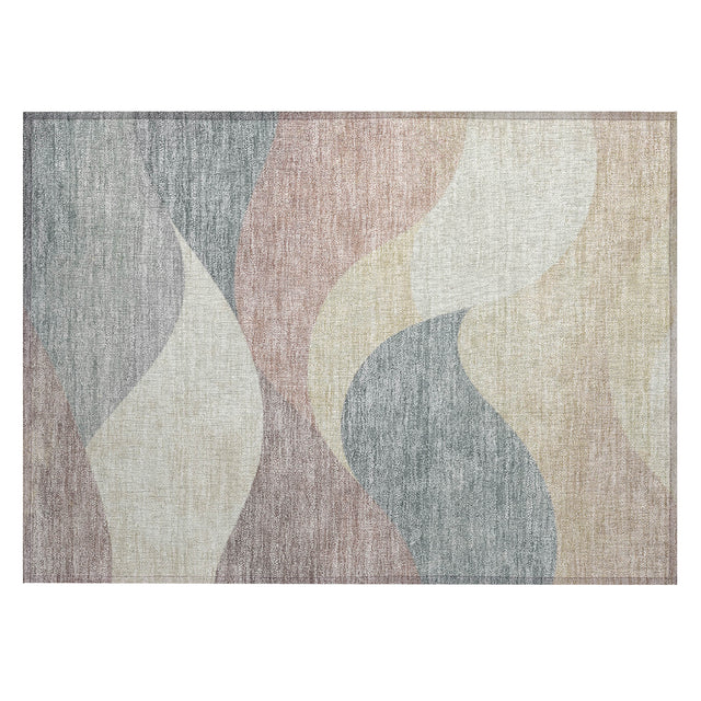 Addison Chantille ACN2184 Swirls Machine Made Transitional Beige Rug