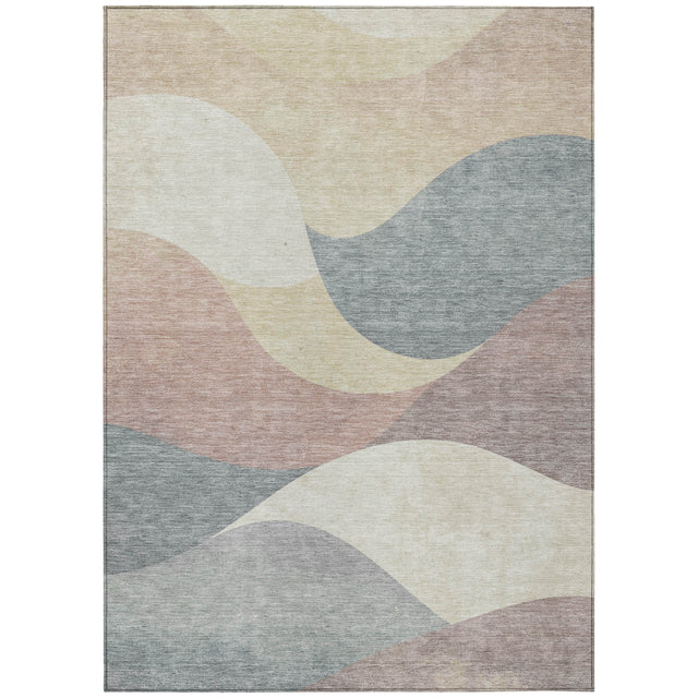 Addison Chantille ACN2184 Swirls Machine Made Transitional Beige Rug