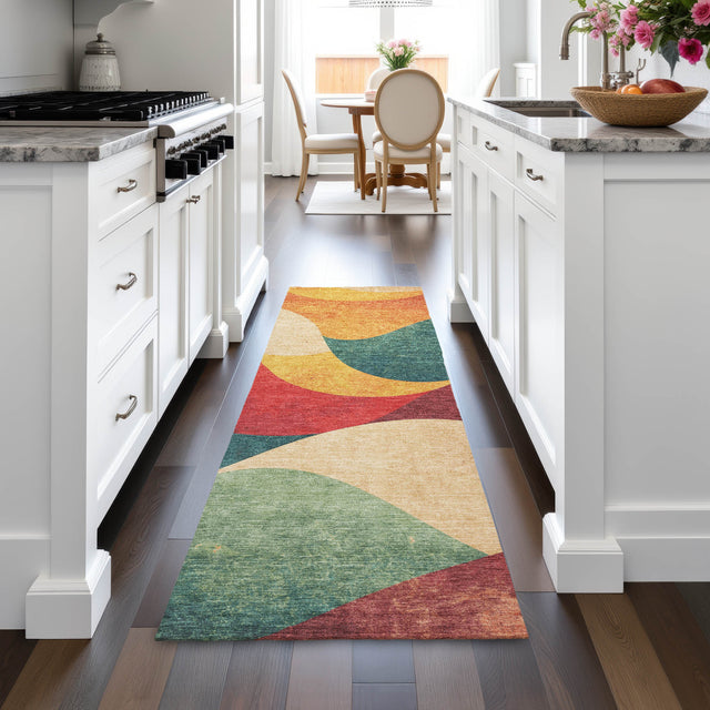 Addison Chantille ACN2184 Swirls Machine Made Transitional Orange Rug