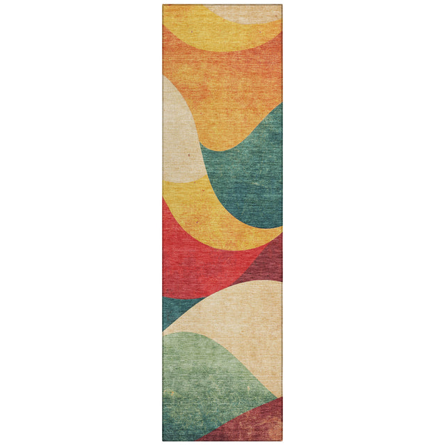 Addison Chantille ACN2184 Swirls Machine Made Transitional Orange Rug