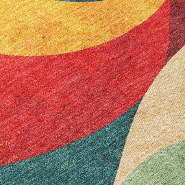 Addison Chantille ACN2184 Swirls Machine Made Transitional Orange Rug