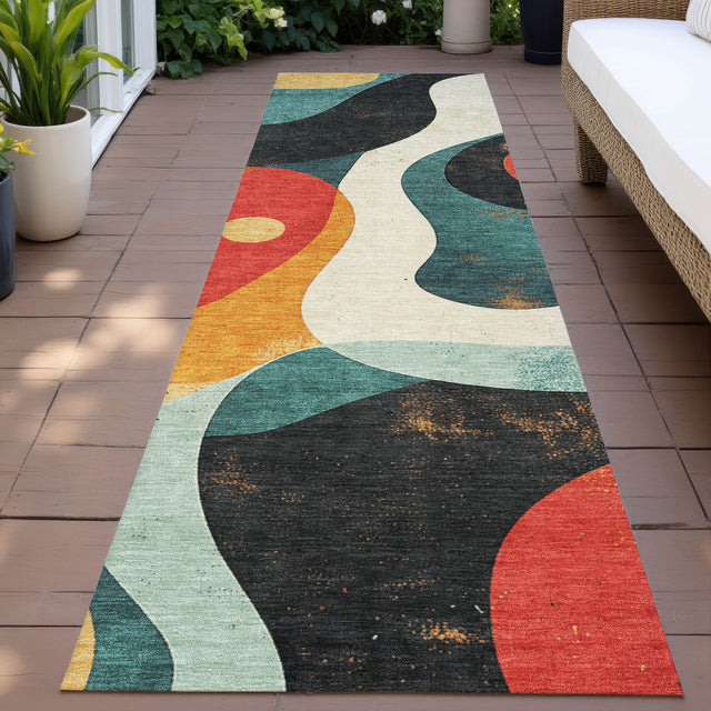 Addison Chantille ACN2185 Swirls Machine Made Transitional Red Rug